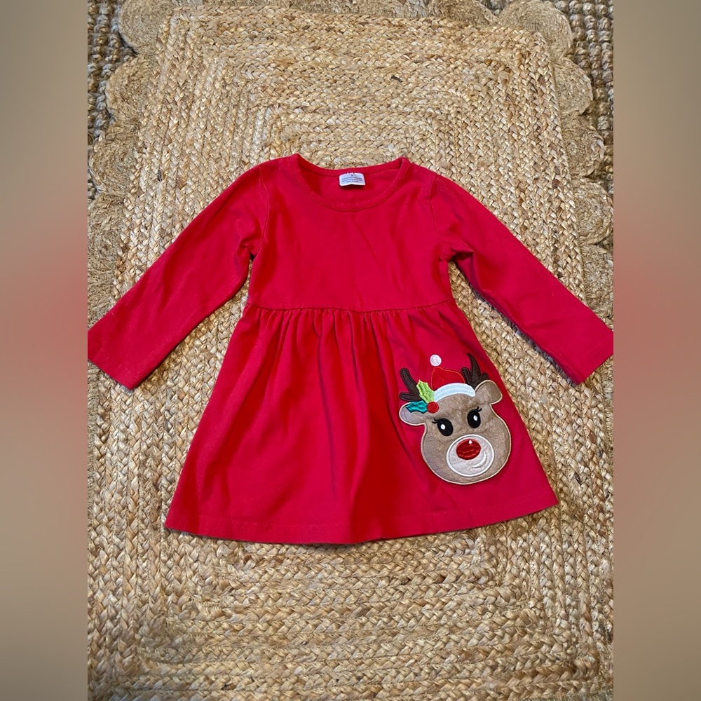 Rudolph girls long sleeve red Christmas top